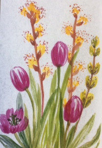 Dorothy, Tulips & foliage, watercolour.jpg